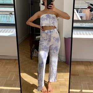 Revolve time dye crop top and pant set